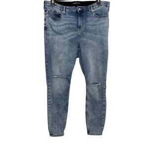 Calvin Klein Jeans Womens Plus Size 18W High Rise Skinny Acid Wash Blue Stretch